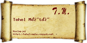 Tehel Máté névjegykártya